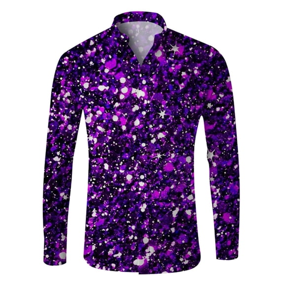 Men Carnival Long Sleeve Shirt Autumn Casual 3D Printing Hawaii Soft Polyester Long Sleeve Button