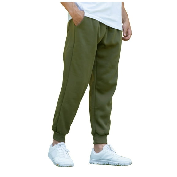 Men Casual Cargo Pants Fashion Casual Full Length Pants Mens Joggers Pants Regular Fit Casual Pants Mens Winter Warm Long Pants Stretch Sweatpants Streetwear
