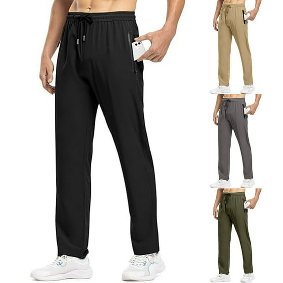 Men Casual Cargo Pants Men's Straight Leg Casual Pants Stretch Elastic Waist Drawstring Joggers Pants Mens Fashion Joggers Sports Pants Mens Pants Trousers Overall Streetwear