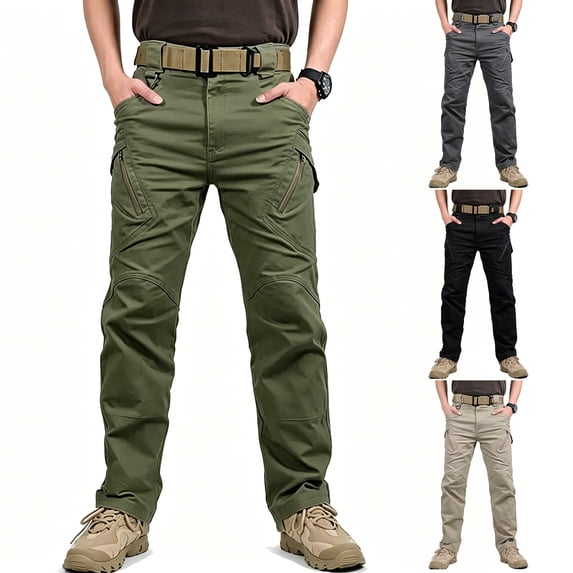 Men Casual Cargo Pants Regular Stretch Fit All Terrain Tough Hiking 6 Pocket Pants S-XXL