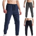 thumbnail image 1 of Men Casual Cargo Pants Trousers Joggers Elastic Waist Drawstring Straight Leg Stretchy Breathable Lightweight Quick Dry for Daily Gym Workout Running Athletic Streetwear | JASKFLY,Black L, 1 of 6