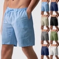 thumbnail image 1 of Men Casual Cargo Shorts Half Pants Elastic Waist Drawstring Straight Loose Fit Quick Dry Lightweight Breathable Summer Gym Workout Running Travel | AKLJWH,Black L, 1 of 7