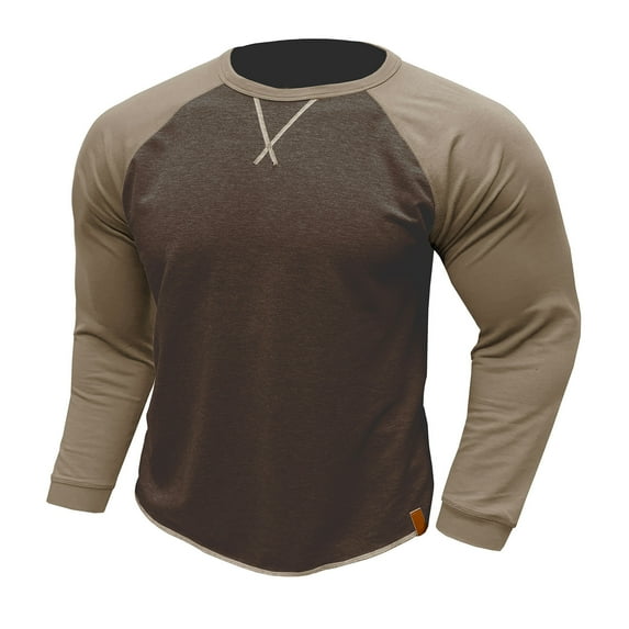 Men Casual Classic Vintage Long Sleeve Sweatshirts Crew Neck Tops Lightweight Baseball Active Pullovers