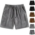 thumbnail image 1 of Men Casual Comfy Pocket Shorts Pants Joggers, Elastic Waist Drawstring Solid, Quick Dry Breathable Lightweight Stretchy, for Running Beach Vacation Daily Wear, Summer | AKLJWH,Gray M, 1 of 7