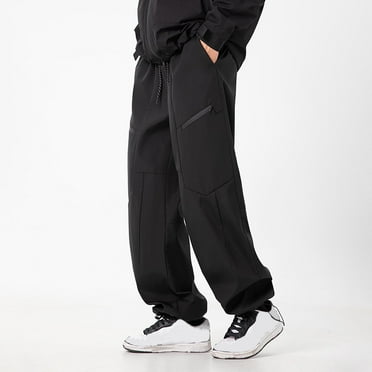 Men Casual Drawstring Elastic Waist with Pocket Trousers Outdoors Fashion Water Proofing Design Solid Casual Elastic Waist Pocket Cargo Pants Clearance Deals