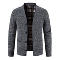 thumbnail image 1 of Men Casual Fashion Jackets Button Cardigan Pocket Solid Color Jacket Elasticity Knit Long Sleeve Sweater Coat Dark Gray M, 1 of 5