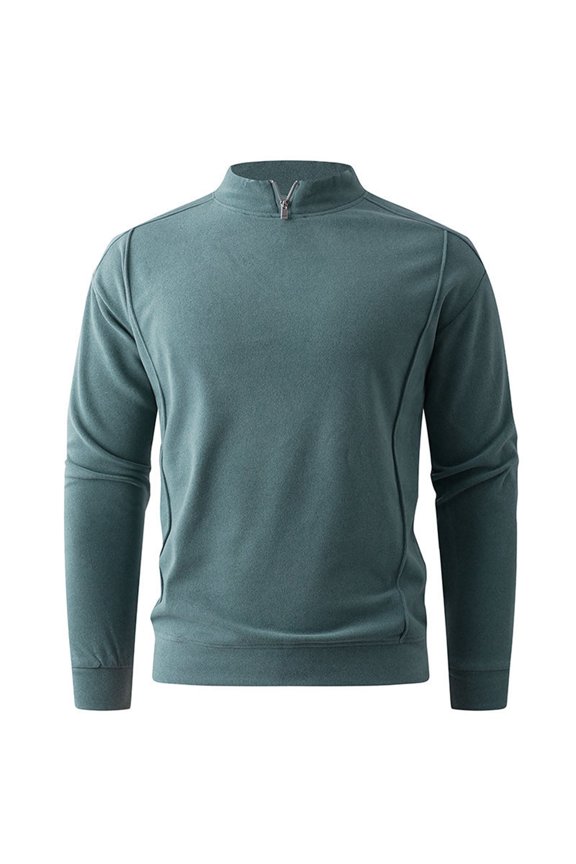 Men Casual Fashion Solid Color Warm Knitted Sweater Long Sleeves Rong Top