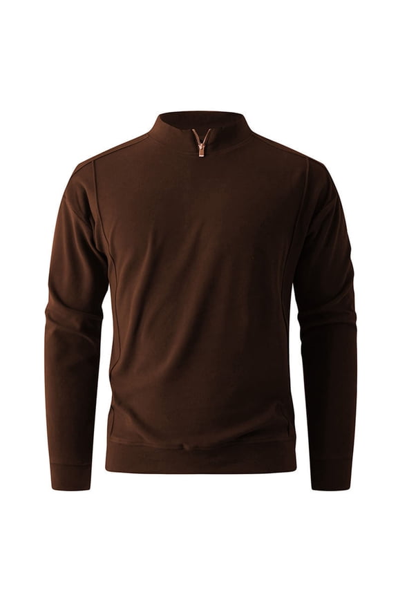Men Casual Fashion Solid Color Warm Knitted Sweater Long Sleeves Rong Top