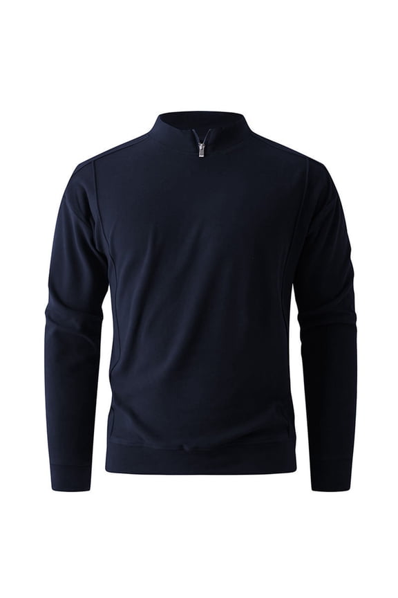 Men Casual Fashion Solid Color Warm Knitted Sweater Long Sleeves Rong Top