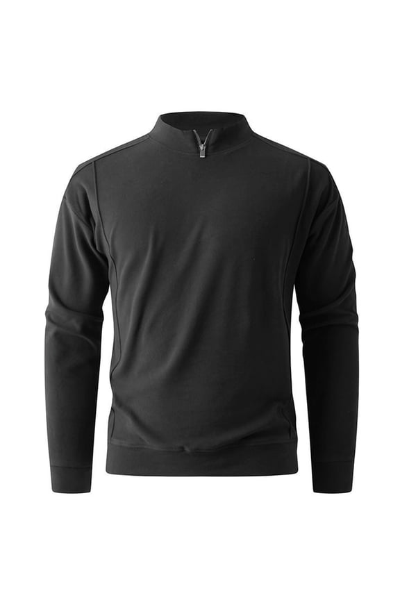 Men Casual Fashion Solid Color Warm Knitted Sweater Long Sleeves Rong Top