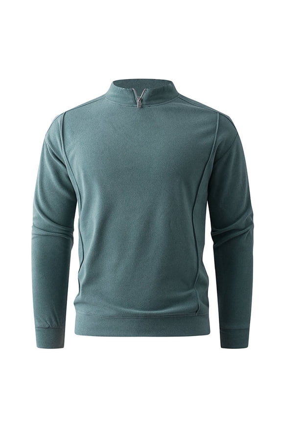 Men Casual Fashion Solid Color Warm Knitted Sweater Long Sleeves Rong Top