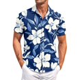 thumbnail image 1 of Men Casual Hawaiian Shirt Tropical Floral Print Beachwear Lightweight Breathable Shirts Top, 1 of 2
