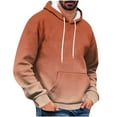 thumbnail image 1 of Men Casual Hoodies Loose Lightweight Long Sleeve Drawstring Hooded Sweatshirts Comfortable Outdoor Sports Daily Pullover Sweatshirt Orange M, 1 of 5