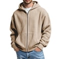 thumbnail image 1 of Men Casual Jacket Solid-Color Long-Sleeve Waffle-Weave Hoodie Sweatshirt With Pockets Simple and Comfortable for Any Season, 1 of 8