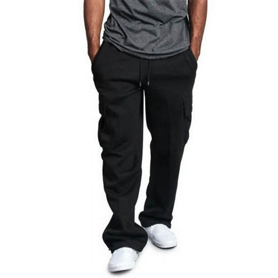 Men Casual Jogger Heavy Weight Fleece Cargo Multi Pocket Sport Work Casual Training Sport Trouser Men's Sweatpants