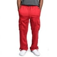thumbnail image 1 of Men Casual Jogger Heavy Weight Fleece Cargo Multi Pocket Sport Work Casual Training Sport Trouser Men's Sweatpants, 1 of 6