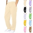 thumbnail image 1 of Men Casual Jogger Sweatpants Elastic Drawstring Waist Straight Leg Soft Breathable Athletic Workout Pants With Side Pockets 4XL, 1 of 8
