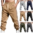 thumbnail image 1 of Men Casual Loose Fit Sports Work Pants, Joggers, Trousers, Elastic Waist Drawstring Straight Leg, Quick Dry Lightweight Breathable Stretchy, Daily Gym Running Hiking Streetwear,, 1 of 9