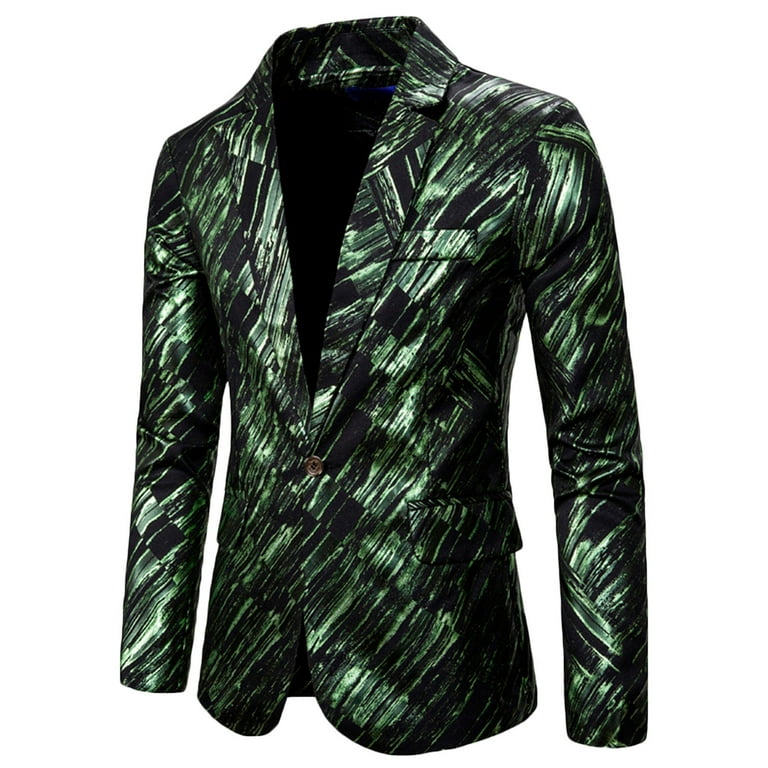Men Casual One Button Blazer Stylish Slim Fit Business Suit Jacket Walmart