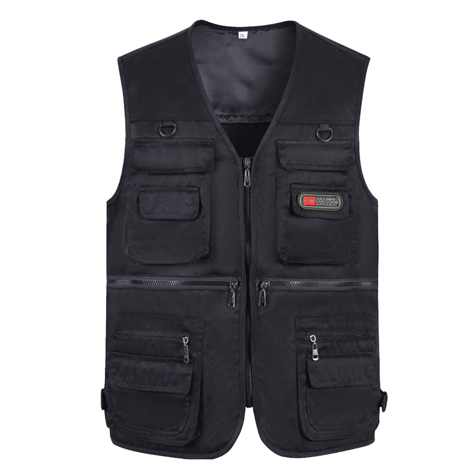 Men Casual Outdoor Work Fishing Travel Photo Cargo Vest Tank Top Multi  Pockets Male Streetwear Cami Shirts