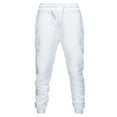 thumbnail image 1 of Men Casual Pants Elastic Waist Drawstring Outdoor Solid Color Trousers Fall Classic Comfy Taper Leg Street Pant White XXXL, 1 of 6
