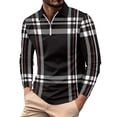 thumbnail image 1 of Men Casual Polo Shirts Men's Striped Lapel Long Sleeve Polo Shirts Casual Holiday Shirts Tops Classic, 1 of 5