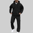 thumbnail image 1 of Men Casual Pullover Hooded Tracksuit 2 Piece Jogger Set, Elastic Waist Sweatpants and Long Sleeve Top, Mens Sportswear for Daily, Gym, Outdoor and Casual, 1 of 7