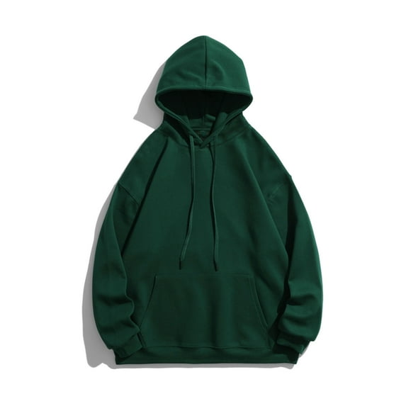 Men Casual Pullover Hoodie Loose Trendy Drawstring Pocket Solid Long Sleeve Tops Baggy Hooded Sweatshirt S-3XL (3X-Large, Army Green)