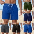 thumbnail image 1 of Men Casual Quick Dry Swim Shorts, Board Shorts 7" Inseam, Elastic Waist Drawstring Breathable Athletic Trunks for Beach, Pool, Vacation, Summer Essentials | JASKFLY,Sky Blue M, 1 of 8
