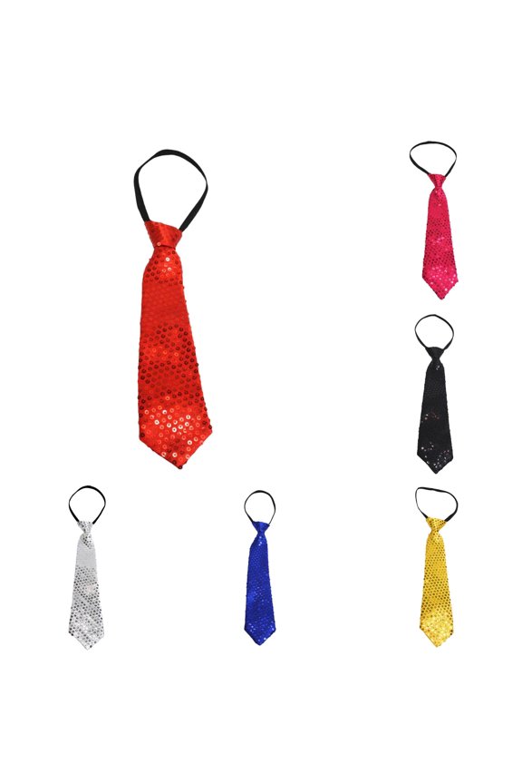 Men Casual Sequin Tie Dance Performance Stage Zipper Adjustable Accessory