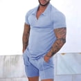 thumbnail image 1 of Men Casual Set Streetwear Short Sleeve T Shirt Shorts Sportswear Tracksuit Tee, 1 of 11