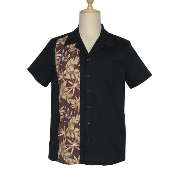 Men Casual Shirts Panel Pattern Button Down Shirt