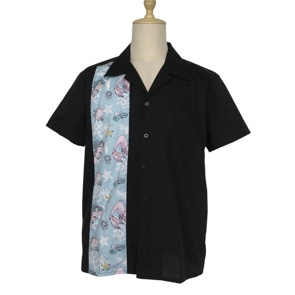 Men Casual Shirts Panel Pattern Button Down Shirt