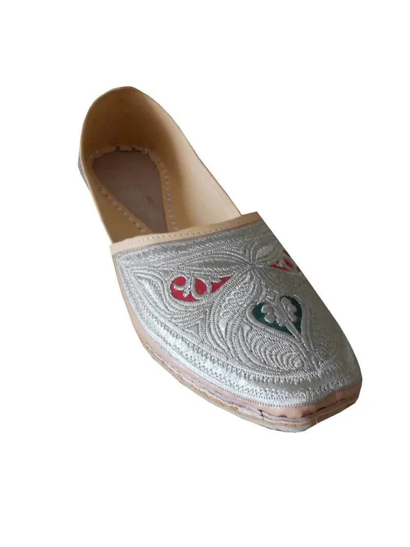 Men Casual Shoes Indian Handmade Leather Jutties Flats Cream Mojaries US 10
