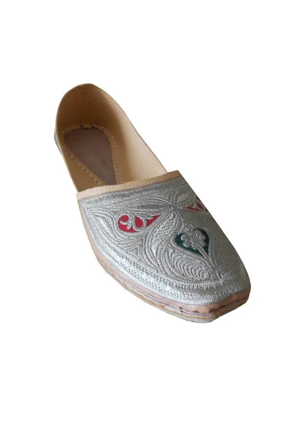 Men Casual Shoes Indian Handmade Leather Jutties Flats Cream Mojaries US 10