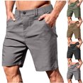 thumbnail image 1 of Men Casual Shorts, Cotton Linen Pants, Elastic Waist Loose Fit, Lightweight Breathable Quick Dry Summer, Daily Beach Vacation Workout Golf | Zenithor,Dark Gray 2XL, 1 of 9