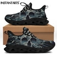 thumbnail image 1 of Men Casual Sneakers Cool Punk Skull Brand Designer Flats Lace-up Breathable Men's Footwear Walking Shoes Zapatillas, 1 of 7