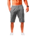 thumbnail image 1 of Men Casual Soild Shorts Summer Breathable Cotton Linen Short Pan Fashion Jogging Beach Shorts Men Clothes, 1 of 6