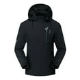 thumbnail image 1 of Men Casual Solid Color Winter With Detachable Hooded Mountain Zipper Jacket Overcoat Windproof Snow Coat Warm Winter Windbreaker, 1 of 8