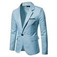 thumbnail image 1 of Men Casual Solid Fashion Button Blazer Suit Back Long Sleeves JacketLong Puffer Short Puffer Jacket Mens Jackets, 1 of 9
