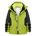 thumbnail image 1 of Men Casual Solid Patchwork Long Sleeves Zipper Hooded Jacket Outdoor Cargo Coats, 1 of 2