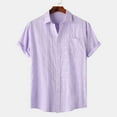thumbnail image 1 of Men Casual Solid Turndown Short Sleeve Button Closure Shirt Hawaii Blouse 1/4 Zip Pullover Mens 3xl Cropped Tshirt Mens Thermal Tops, 1 of 9