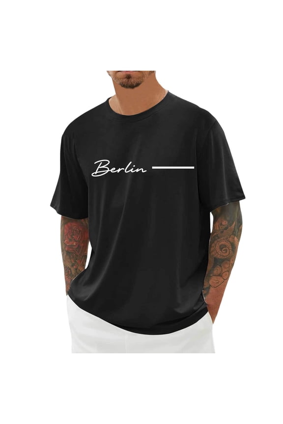 Men Casual Summer Shirts Statement Tee For Featuring City Names In Typography Modern Graphic Tee With Lettering Print Basic Clothes Fashion Clothing Size XXXL