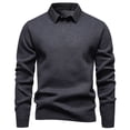 thumbnail image 1 of Men Casual Sweaters 2 in 1 Pullover Tops Knit Long Sleeve Sweater Warm Fall Winter Base Layer Business Top Dark Gray M, 1 of 4