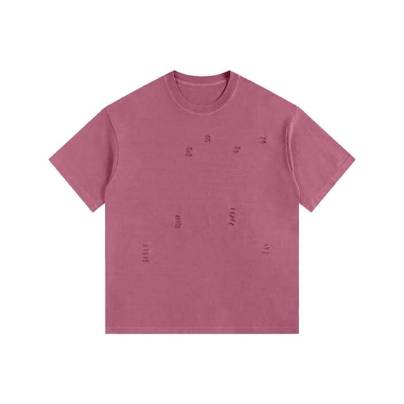 Men Casual T Shirt Solid Color Stretch Tops Crewneck Short Sleeve Vintage Shirts Destroyed Tee Shirt Men Clearance Sale Items Under 10