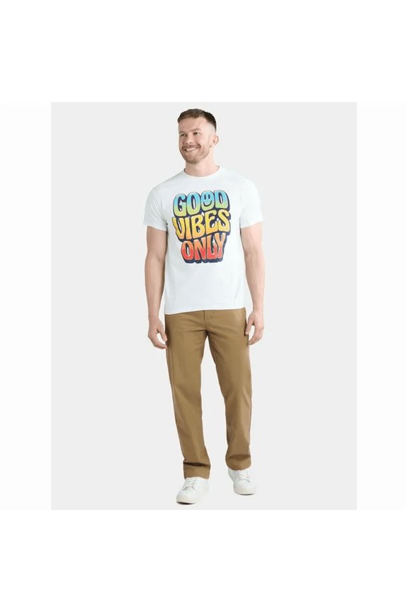 Men  Casual Tee with Good Vibes Only  Slogan