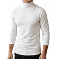 thumbnail image 1 of Men Casual Turtleneck Slim Fit Basic Tops Lightweight Long Sleeves Top Underwear Male Blouse T-Shirt, 1 of 6