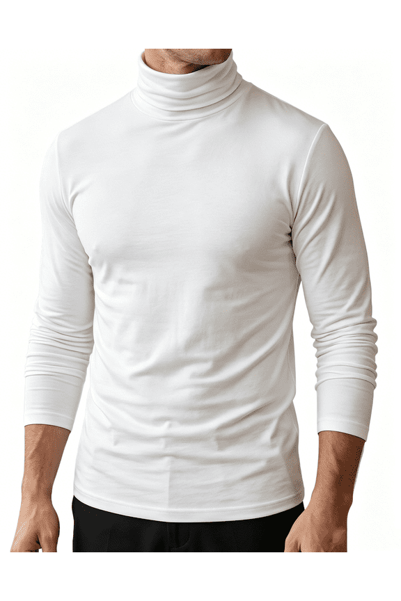 Men Casual Turtleneck Slim Fit Basic Tops Lightweight Long Sleeves Top Underwear Male Blouse T-Shirt