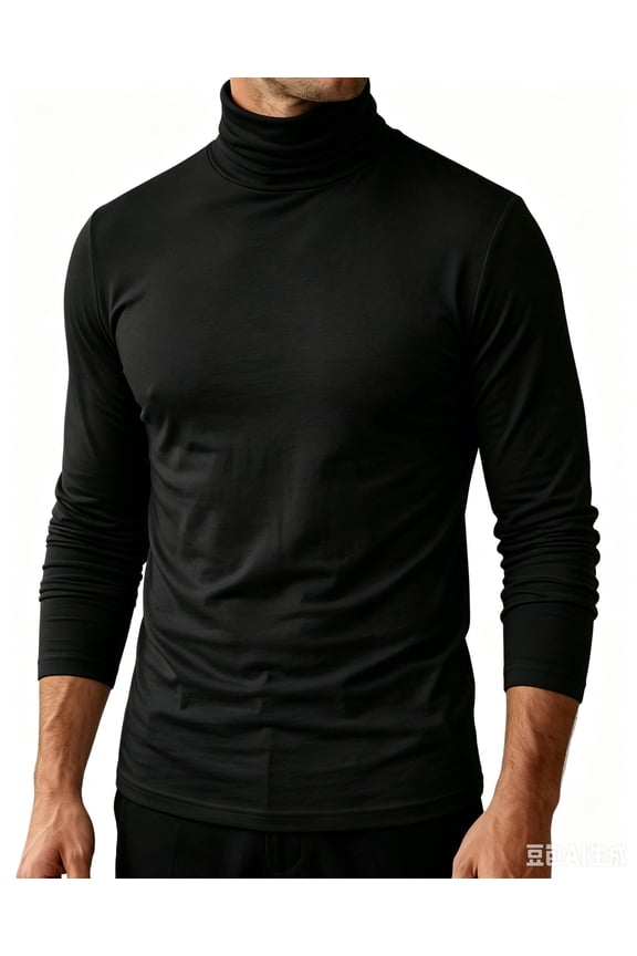 Men Casual Turtleneck Slim Fit Basic Tops Lightweight Long Sleeves Top Underwear Male Blouse T-Shirt