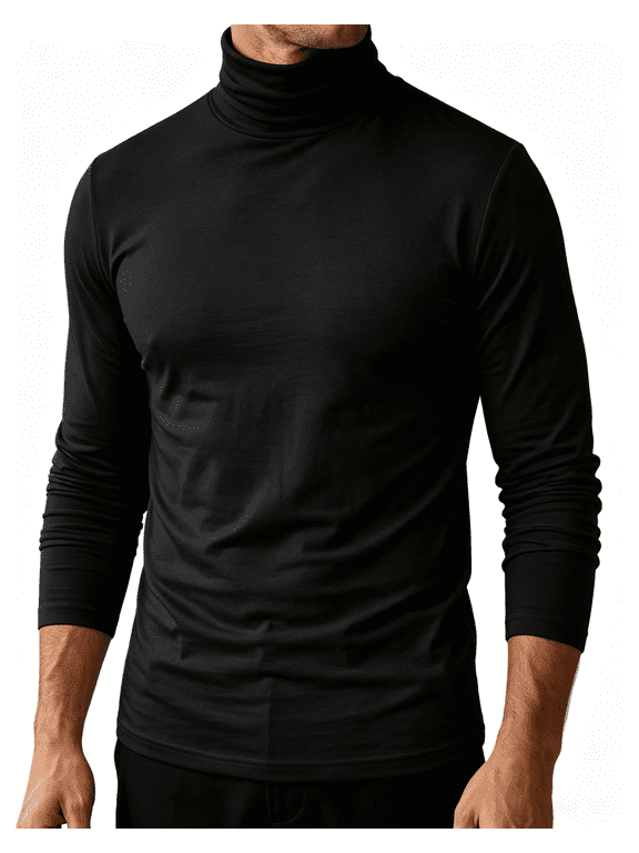 Men Casual Turtleneck Slim Fit Basic Tops Lightweight Long Sleeves Top Underwear Male Blouse T-Shirt